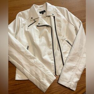 White Faux Leather Women’s Jacket